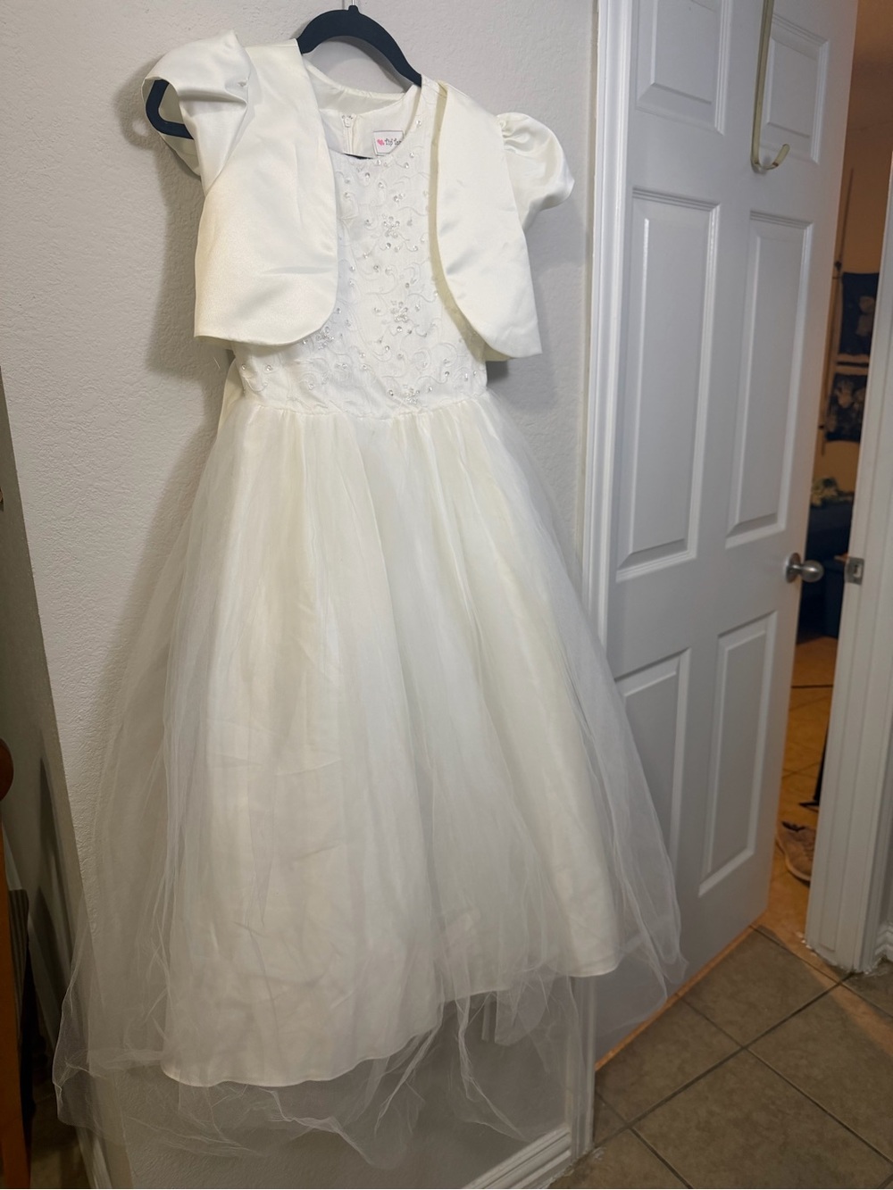 Tip Top Kids Ivory Tulle Dress with Matching Bolero